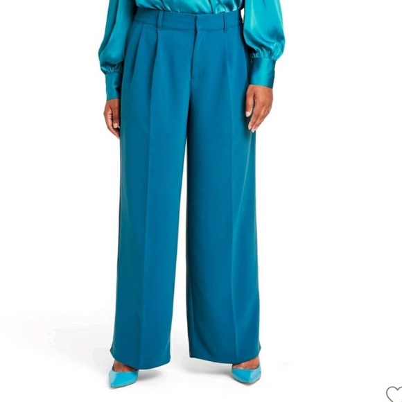 sergio hudson x Target Pants - Sergio Hudson - Blue Wide Leg Trouser - Size XL